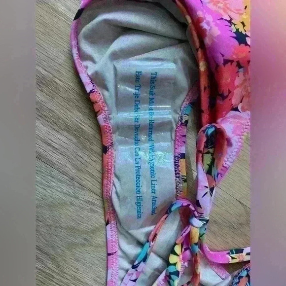 NWT Shade & Shore Women's Strappy Cheeky Floral Bikini Bottoms Size Large - Picture 3 of 5